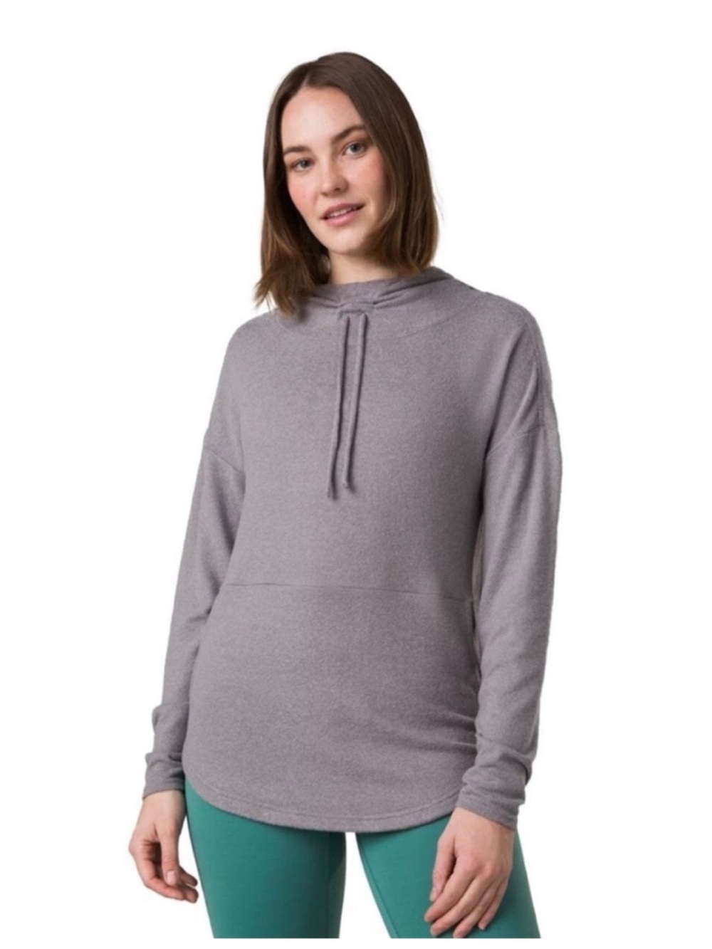 Prana Gray Foresta Soft Pullover Hooded Knit Top size XL
